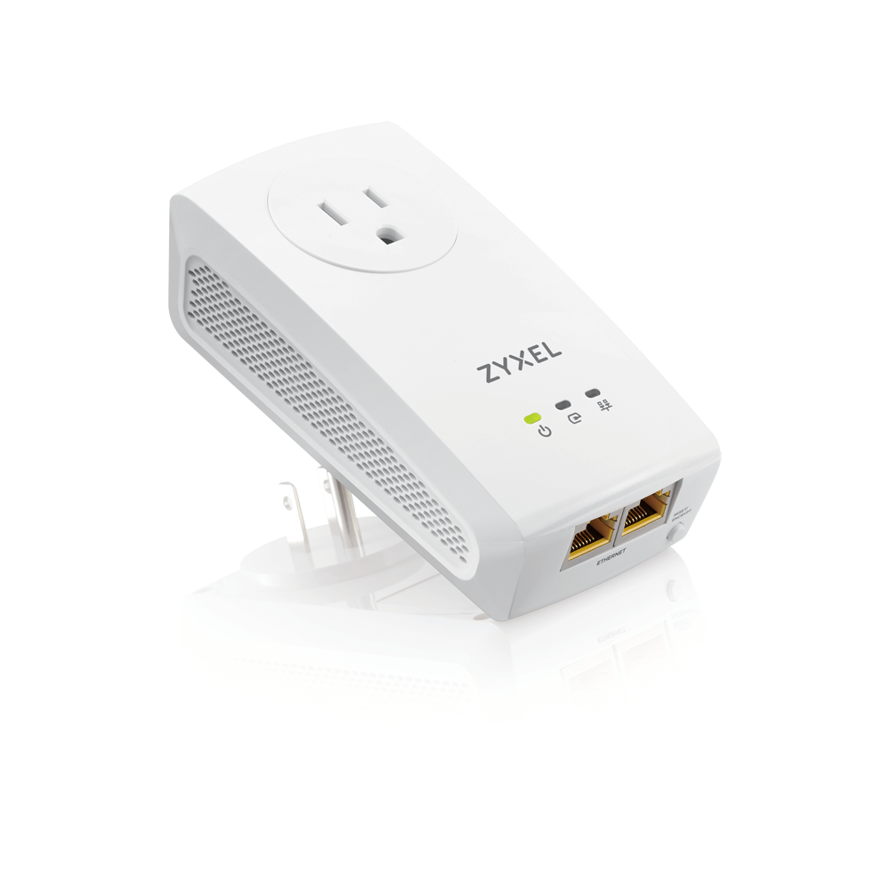 ZyXEL PLA5256 1000 Mbps Powerline Pass-Thru 2-Port Gigabit Ethernet Adapter